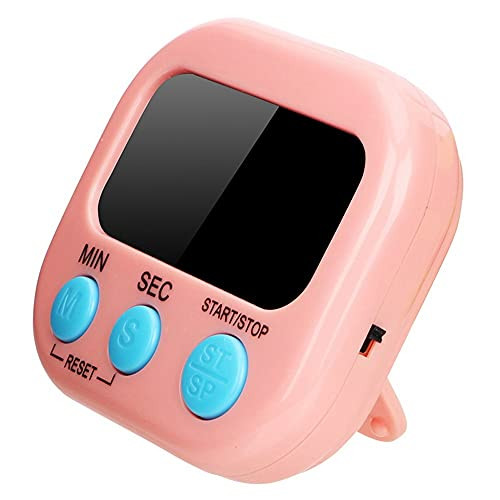 Mini Digital Kitchen Timer – Big Digits, Loud Alarm, Magnetic Backing & Stand, Large LCD Display for Cooking, Baking, Sports, Games – Pink