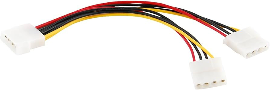 4‑pin Molex Male to 2× 4‑pin Molex Female Power Splitter