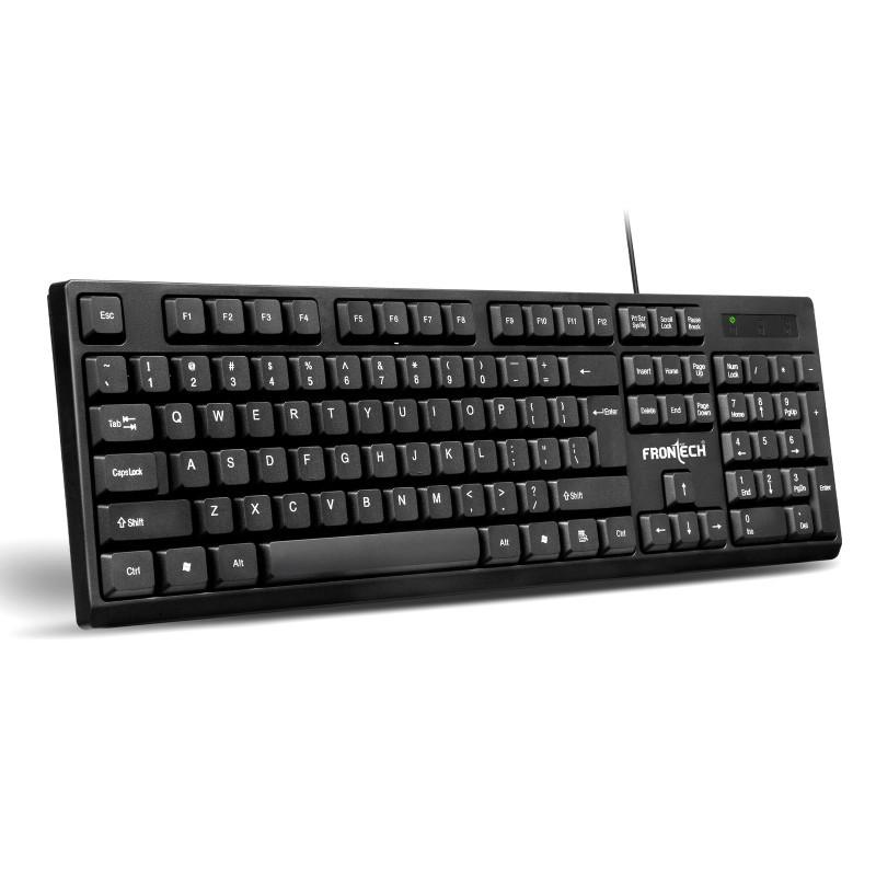 Frontech JIL-333 Wired Keyboard – Full-Size USB Keyboard for PC, Desktop, Laptop, Office & Home Use