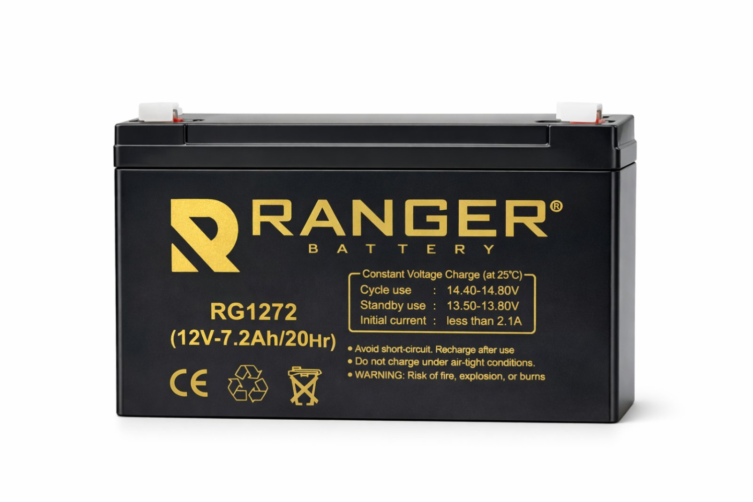 Ranger RG1272 12V 7.2Ah VRLA Sealed Lead Acid Battery for UPS, CCTV & Alarm Systems