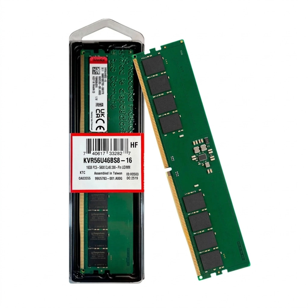 Kingston 16GB DDR5-5600 Desktop RAM – 5600MT/s | Non-ECC | UDIMM | PC Memory Upgrade