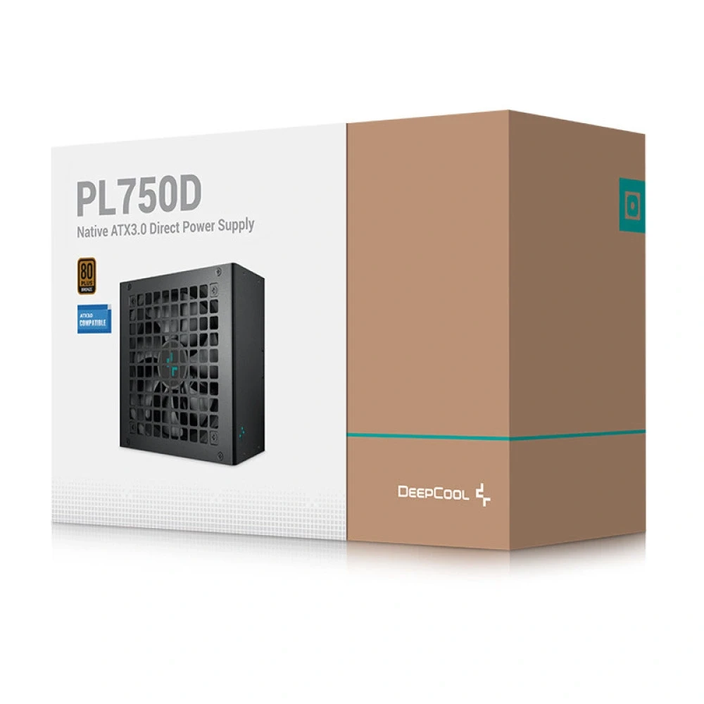 DeepCool PL750D 750W Power Supply – 80+ Bronze ATX 3.1 PSU with PCIe 5.1, 120mm Fan, Reliable Gaming PC Power