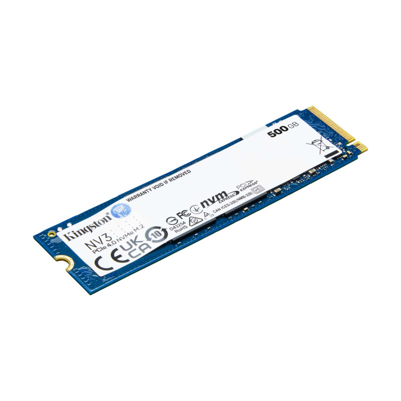 Kingston NV3 500GB M.2 2280 PCIe 4.0 NVMe SSD – Up to 5000MB/s Read, 3000MB/s Write