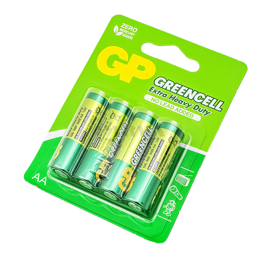 GP Greencell AA Batteries (2A) – 4PCS Pack Alkaline Batteries