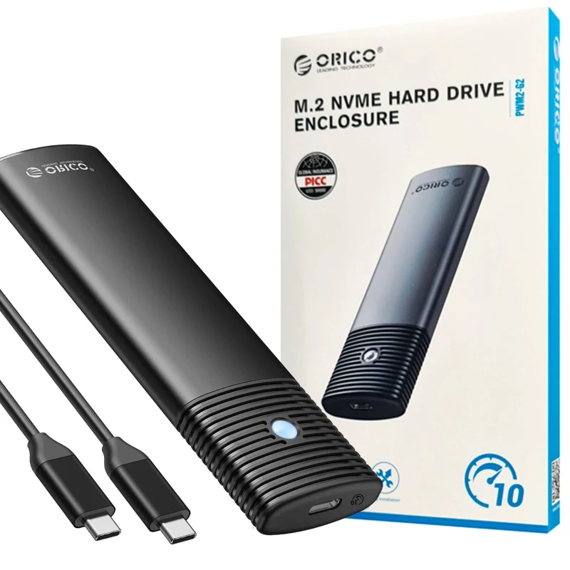 ORICO PWM2-G2 M.2 NVMe SSD Enclosure – USB 3.2 Gen 2 Type-C, 10Gbps