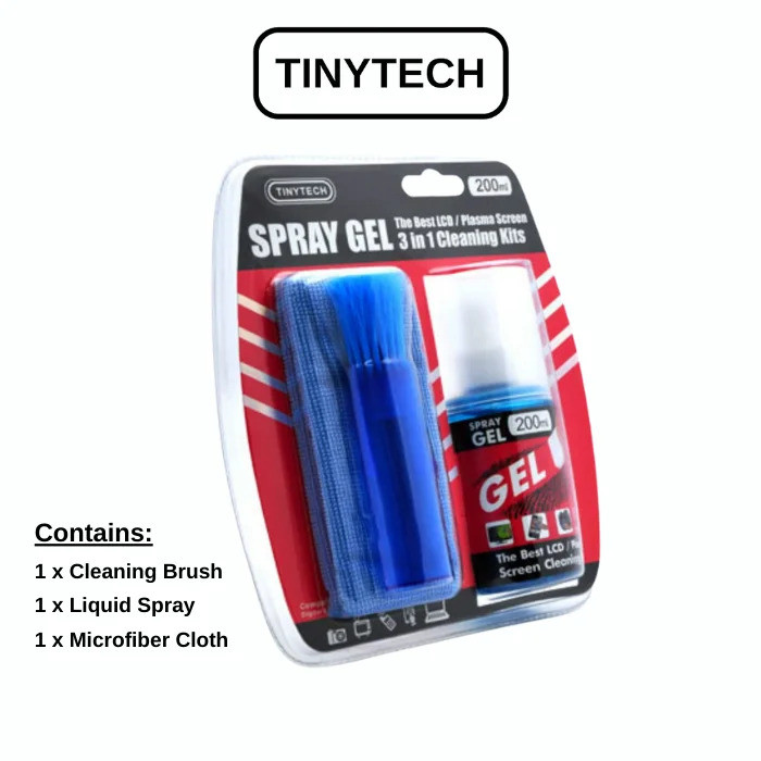 TinyTech 3-in-1 LCD GEL Cleaning Kit Microfiber | Brush Cleaner Set for Keyboard PC Screen Phone
