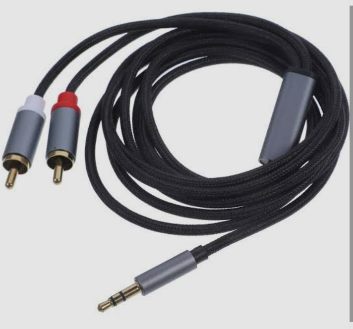 3.5 mm Audio Male to 2 RCA Female – 1 Meter