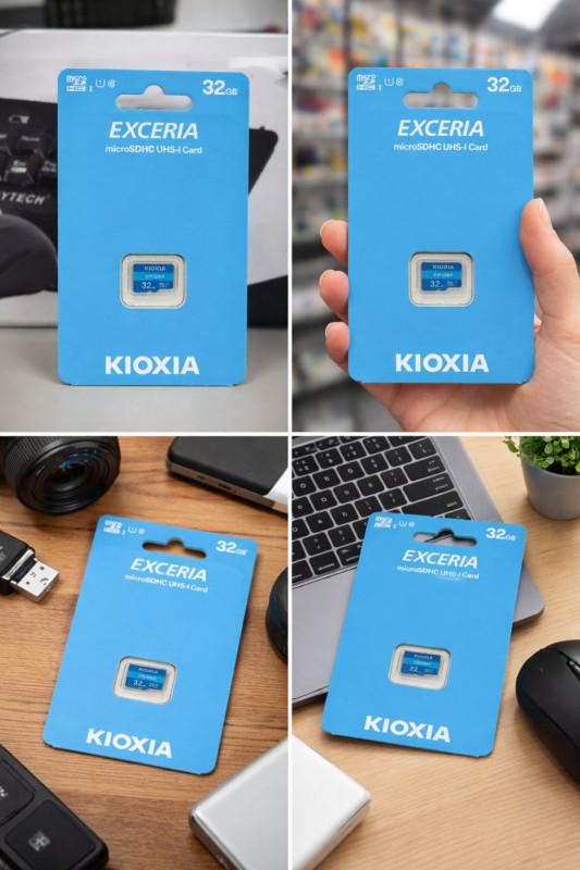 KIOXIA 32GB Exceria microSDHC UHS-I C10 U1 Flash Memory Card – 100MB/s