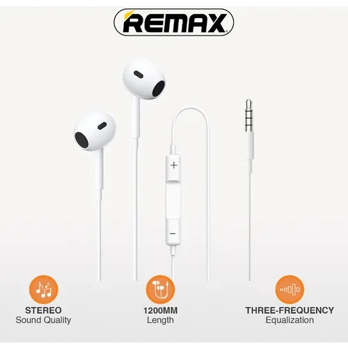 REMAX RM-570 Stereo Earphones – 3.5mm Wired HiFi Bass Headset with Mic