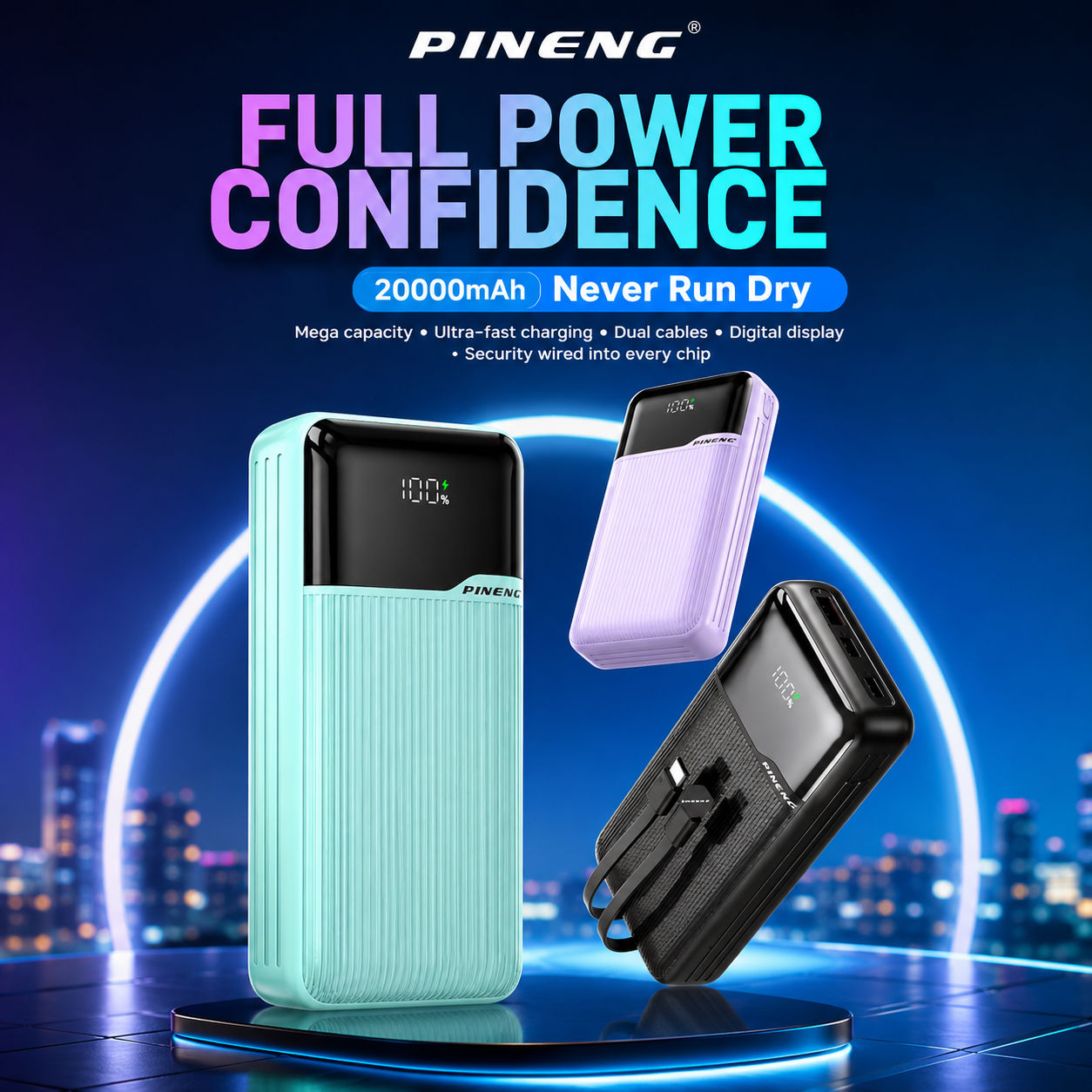 Pineng PN-792PD 20000mAh Power Bank