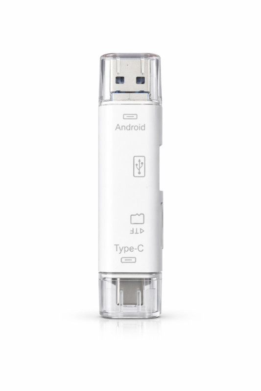 5-in-1 USB 2.0 & USB-C OTG Card Reader - Multi-Function Adapter for Android, Type-C, and Micro USB with SD/TF Slot