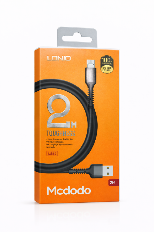 LDNIO LS64 USB-A to USB-C Fast Charging Cable 2M 2.4A Durable Type-C Data Cable