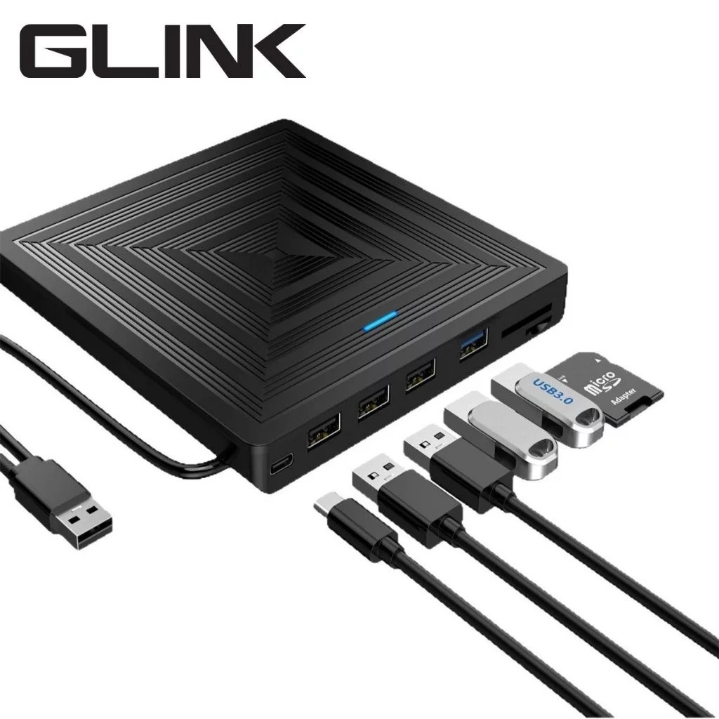 Glink 8in1 Fast Speed USB3.0 External DVD Drive Burner/ Writer