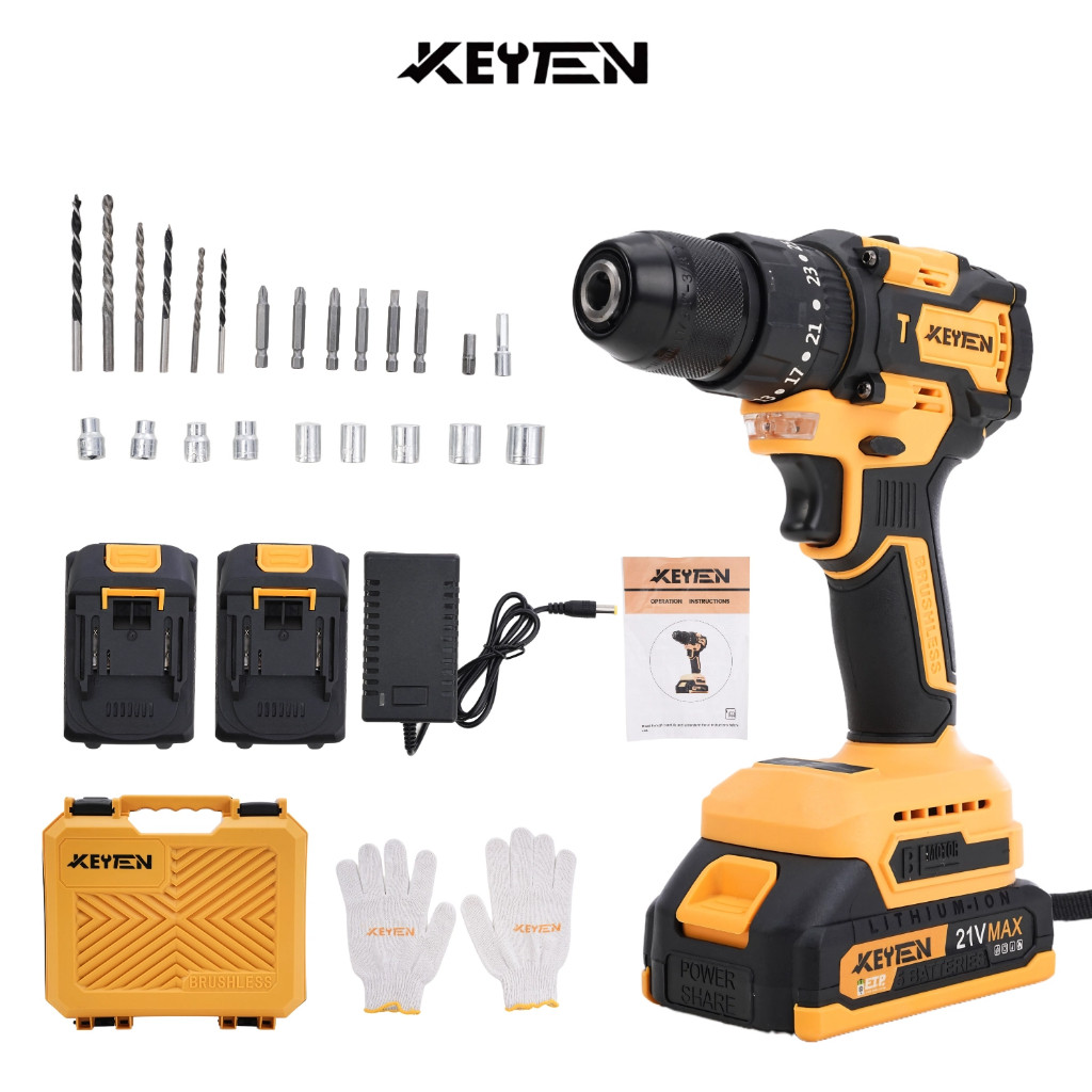 KEYTEN Brushless Drill Set – Power Drill Tool Kit