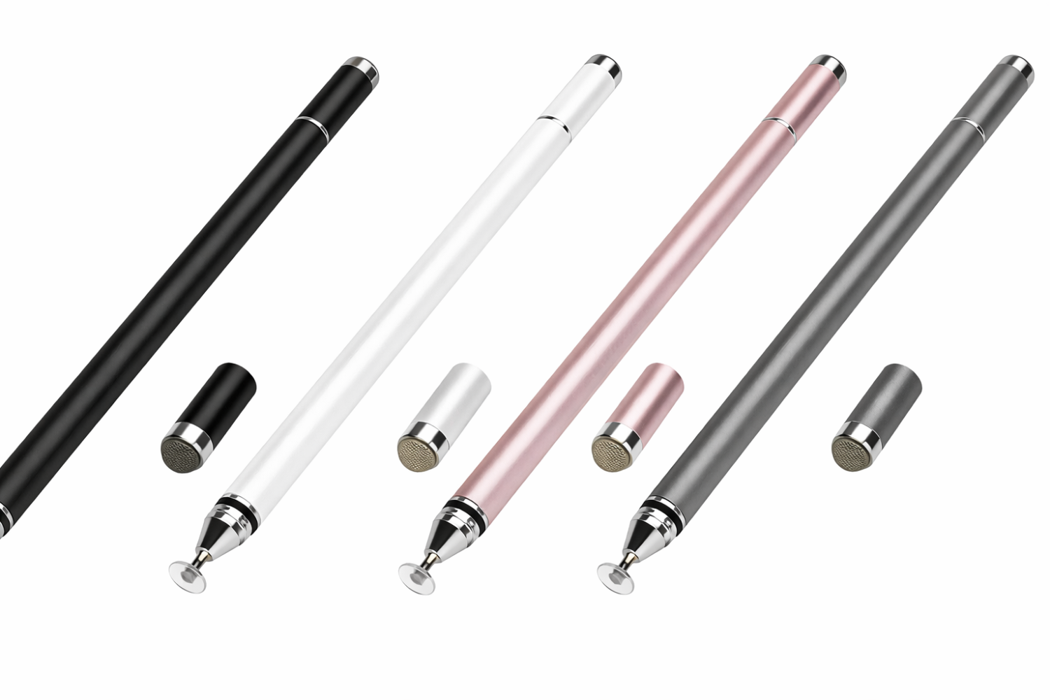Universal 2-in-1 Capacitive Stylus Pen with Disc Tip & Fiber Tip – Touchscreen Drawing Pen