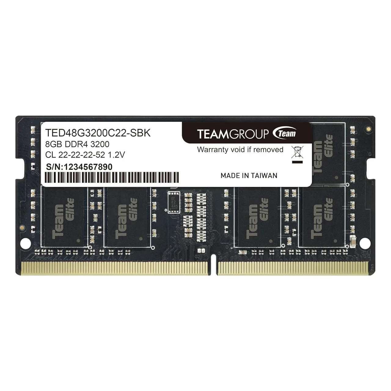 TeamGroup 8GB DDR4 3200MHz Laptop RAM – PC4-25600 SODIMM Memory Module, High-Speed 1.2V