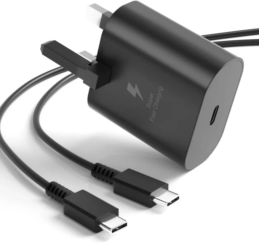 Samsung 25W PD USB‑C Power Adapter with USB‑C to USB‑C Cable – Fast Charging Wall Charger