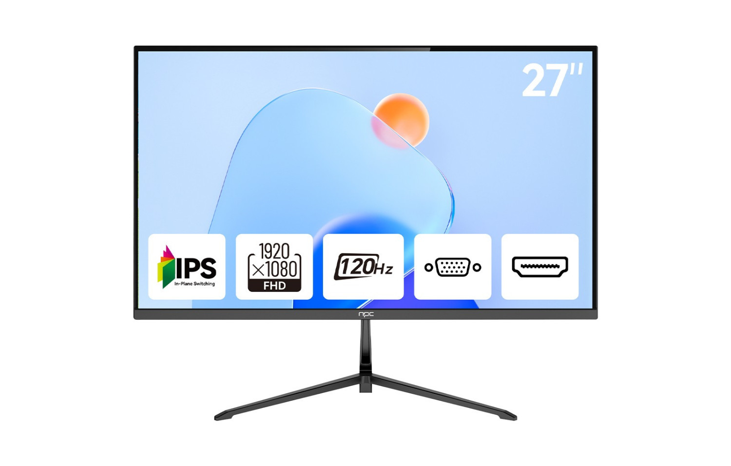 NPC MF2756-V 27" Full HD LED Monitor – 1080p Display, 75Hz Refresh Rate, HDMI & VGA Ports, Slim Bezel Screen for Office, Gaming & Home Use