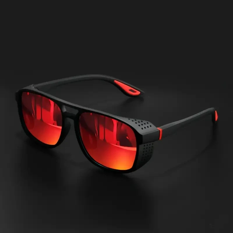 Professional Sports Sunglasses – Polarized UV400 Windproof Cycling & Running Eyewear (C4 Red)